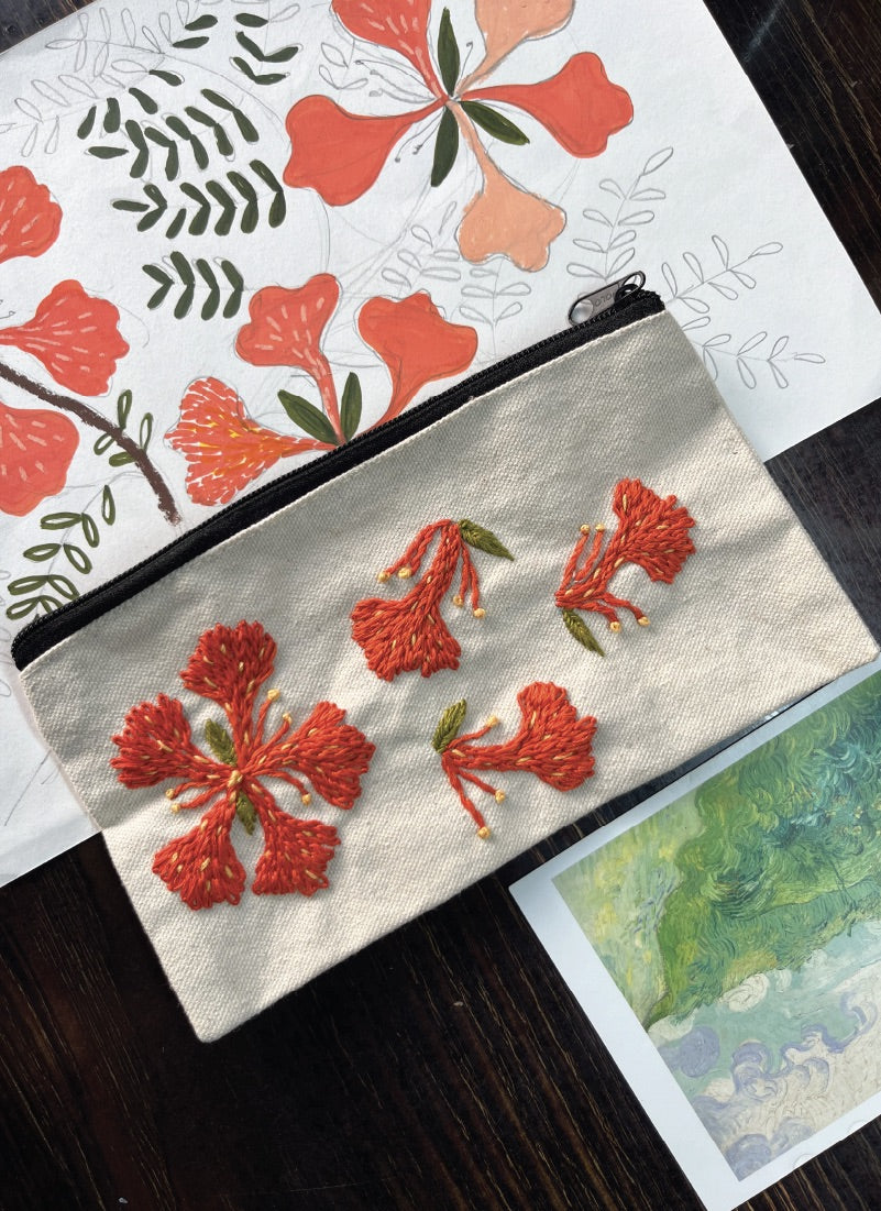 Blooming Gulmohar (Canvas Pouch)